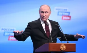 Imagem ilustrativa da imagem Após vitória recorde, Putin promete que Rússia não será intimidada
